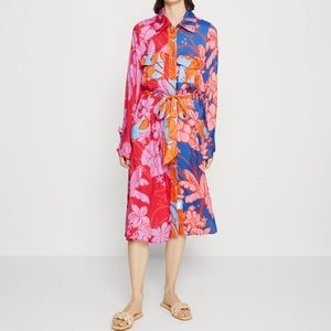 NWT Farm Rio MIXED LIVING NATURE Shirt Dress
